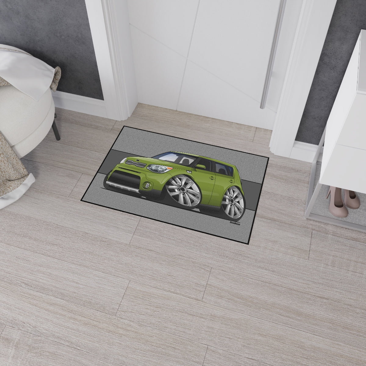 (KIA) Kia Soul Popular Compact Model DigiRods Cartoon Car Doormat Door Mat Rug