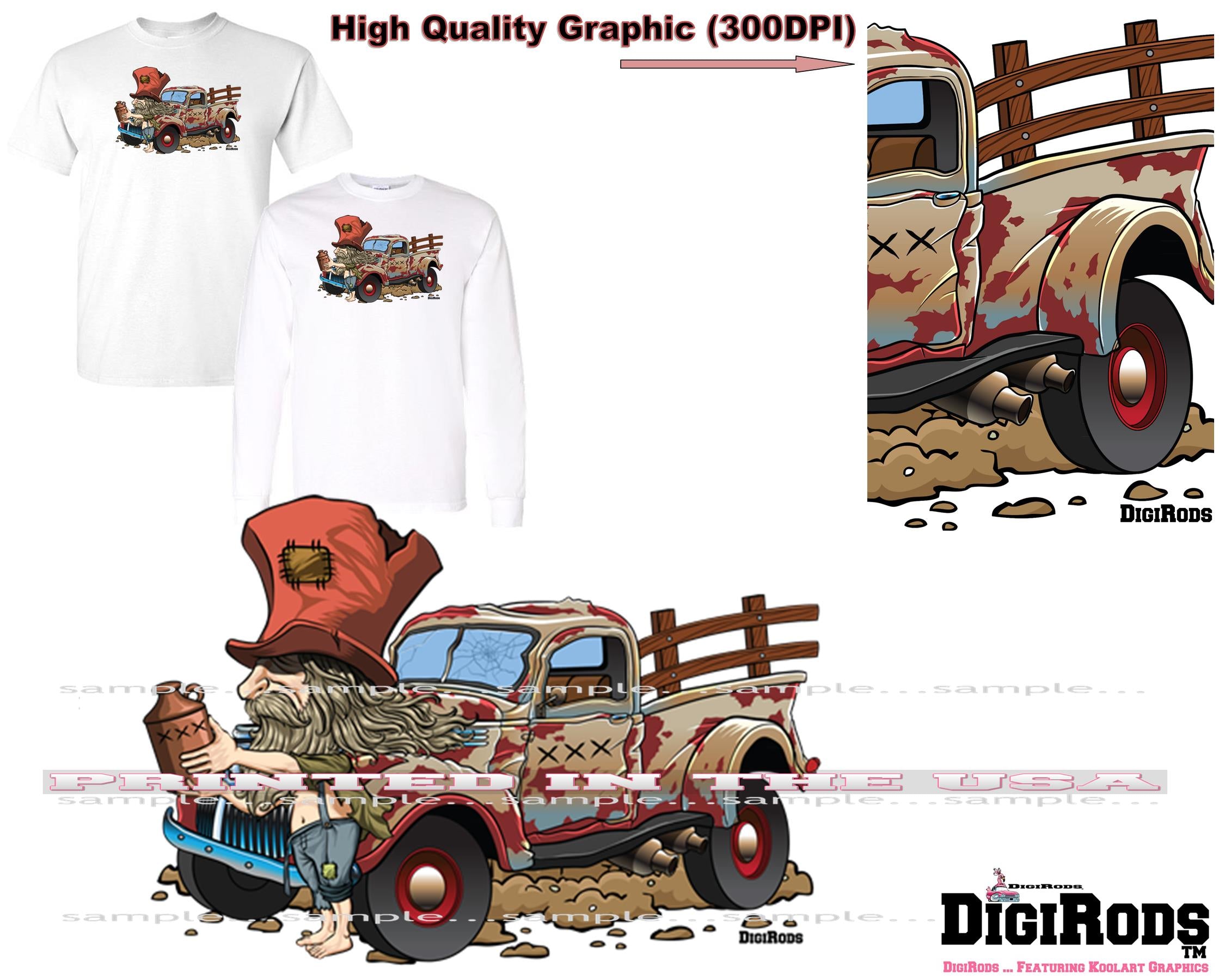 (*DigiToon) Backwoods Brewmaster XXX Moonshine Rat Rod Hot Rod Truck D ...