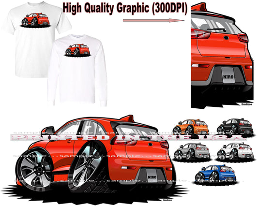 (KIA) Kia Niro Sport Coupe New Model DigiRods Cartoon Car Short/Long Sleeve T Shirt